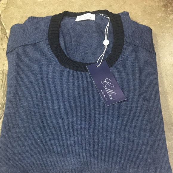 Cellini Italian Men's Navy Sweater - Picture 2 of 8